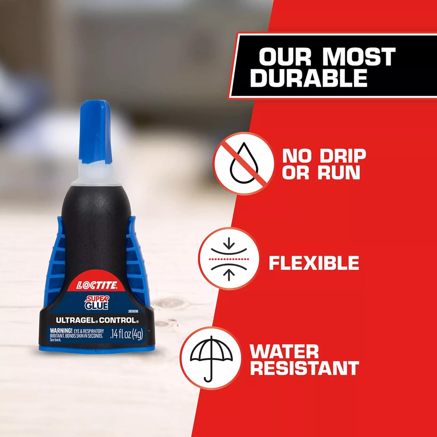Loctite Super Glue Ultra Gel Control, Clear, 0.14 fl oz Bottle, 1 Pack - Superglue for Plastic, Wood, Metal, Crafts & Repair, Cyanoacrylate Adhesive Instant Glue, Quick Dry
